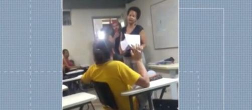 Professora da UFRB denuncia ter sido vítima de racismo por parte de um aluno. (Reprodução/TV Bahia)