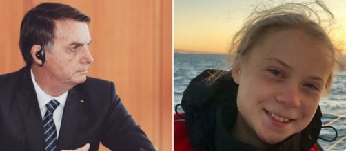 Greta Thunberg rebateu ataque de Bolsonaro com resposta irônica. (Reprodução/Fotomontagem)