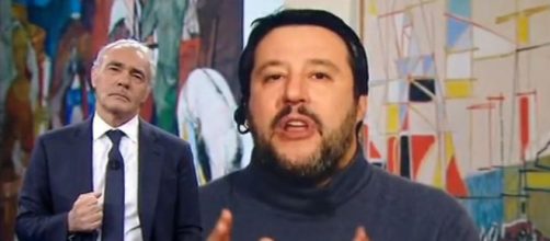 Non è l'Arena: Matteo Salvini attacca le sardine