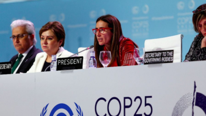 La COP25 à Madrid présidé par le gouvernement chilien. Credit: Twitter/@COP25CL