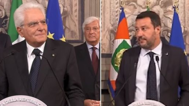 Sergio Mattarella e Matteo Salvini.