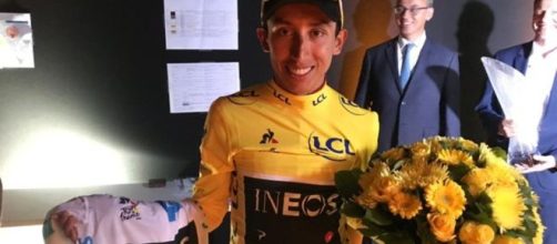 Egan Bernal in maglia gialla al Tour de France