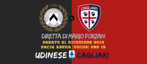 Serie A: Udinese - Cagliari live dalla Dacia Arena alle ore 15. Ultima del 2019.