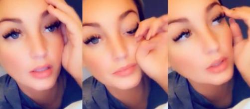Aurélie Dotremont filme une dame mal en point sur Snapchat, puis s'excuse publiquement. ®Snapchat : Aurélie Dotremont.