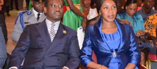 Guillaume Soro, candidat à l'élection présidentielle de 2020 en compagnie de sa chargée de communication Mme Affoussy Bamba.
