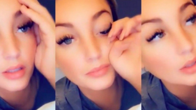 Aurélie Dotremont filme une dame mal en point sur Snapchat, puis s'excuse publiquement. ®Snapchat : Aurélie Dotremont.