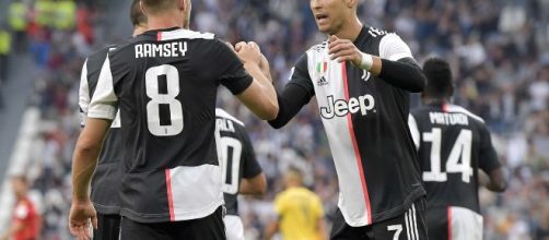 Ramsey, ancora fuori dai giochi per infortunio, e Cristiano Ronaldo.