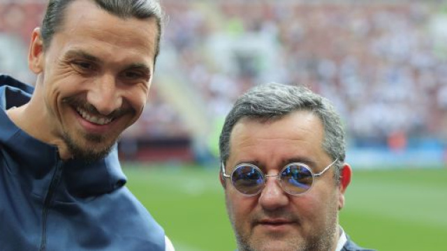 Zlatan Ibrahimovic e il suo agente Mino Raiola.
