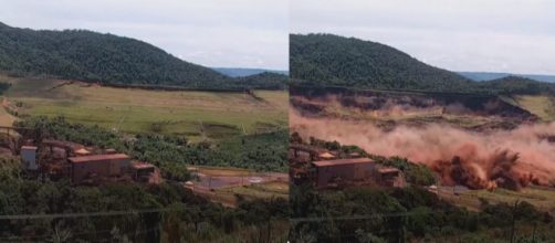 Rompimento da barragem em Brumadinho. (Reprodução/TV Globo)
