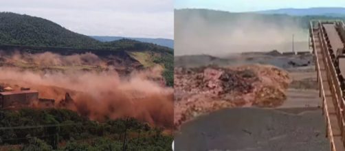 Vídeo mostra o poder de destruição da lama (Reprodução: Globo/Band News)