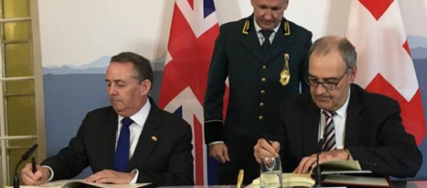 UK signs post-Brexit trade deal with Switzerland (Twitter/@tradegovuk) UK signs post-Brexit trade deal with Switzerland (Twitter/@tradegovuk)