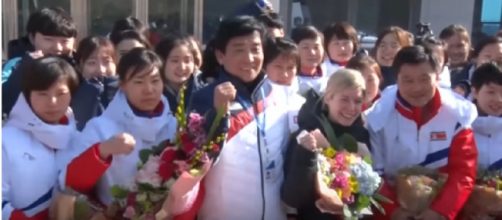 Korean Women’s Ice Hockey Teams Unite Before 2018 Winter Olympics. [Image source/VOA News YouTube video]