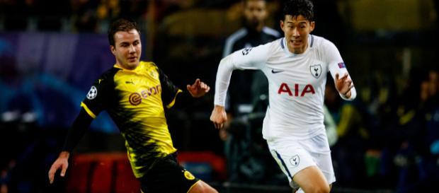 Götze e Son são as esperanças dos desfalcados Dortmund e Tottenham. (Foto: Uefa) Götze e Son são as esperanças dos desfalcados Dortmund e Tottenham. (Foto: Uefa)