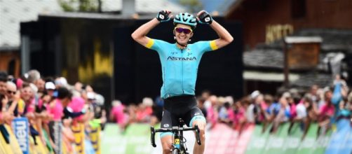 Pello Bilbao logrando la victoria en una etapa del Tour de Francia