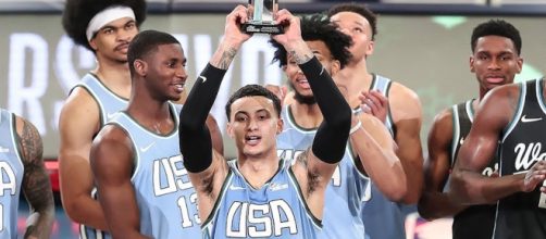Lakers star Kyle Kuzma helped Team USA defeat Team World in the 2019 Rising Stars Game on Friday (Feb. 15). [Image via NBA/YouTube]