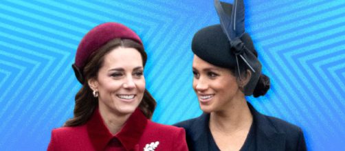 Meghan Markle blue Kate Middleton red