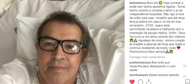 Nas redes sociais, Beto Barbosa divide boa notícia com fãs e seguidores. (Reprodução: Instagram) Nas redes sociais, Beto Barbosa divide boa notícia com fãs e seguidores. (Reprodução: Instagram)