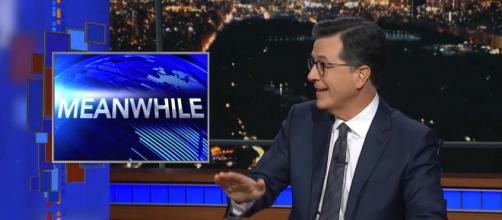 "Meanwhile" reveals some odd, funny and not-so-funny news hidden between the headlines. [Image The Late Show with Stephen Colbert/YouTube]