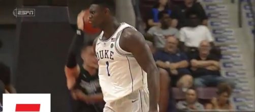 Zion Williamson suffered a freak injury after his shoe exploded during the Duke-UNC game. [Image Credit: ESPN - YouTube]