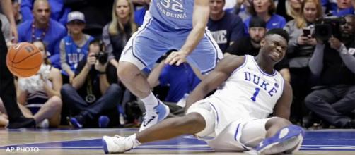 Nike is facing backlash over Zion Williamson suffers freak injury when his Nike shoe blows out. [Image Credit] 6ABC Action News - YouTube
