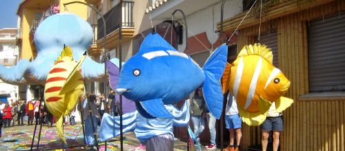 There was something fishy going on in La Cala de Mijas this Sunday as Carnival took to the streets. [Image courtesy Anne Sewell]