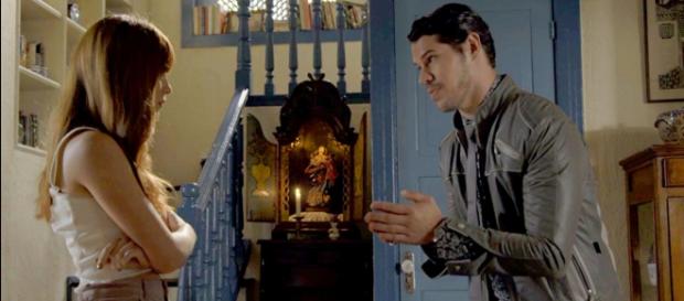 Luz e Junior em O Sétimo Guardião (Foto: Reprodução / TV Globo) Luz e Junior em O Sétimo Guardião (Foto: Reprodução / TV Globo)
