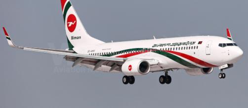 Avião da companhia Biman Bangladesh Airlines, que teve uma de suas aeronaves sequestradas (Reprodução)