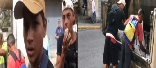 Garoto procura comida em caminhão de lixo na Venezuela (Foto: Reprodução/ Youtube)