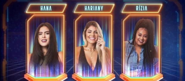 Três sister estão na berlinda e uma deixará o BBB19 amanhã (Reprodução/Gshow) Três sister estão na berlinda e uma deixará o BBB19 amanhã (Reprodução/Gshow)