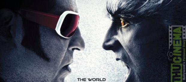 2.0 the poster showing Rajinikanth and Akshay kumar .Photo-image-( credit screenshot times channel/youtube.com) 2.0 the poster showing Rajinikanth and Akshay kumar .Photo-image-( credit screenshot times channel/youtube.com)