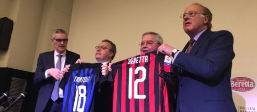 Paolo Scaroni, presidente del Milan, e Antonello, ad dell'Inter