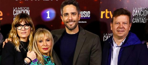 Galera, Prieto, Leal y Rubira en la presentación de la 'La mejor canción jamás cantada'. / GTRES Galera, Prieto, Leal y Rubira en la presentación de la 'La mejor canción jamás cantada'. / GTRES
