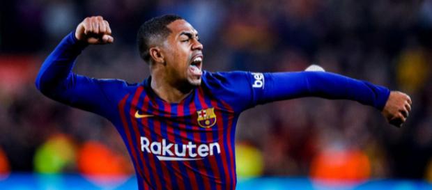 Malcom celebra con furia el gol del empate. Foto: Barcelona Twitter oficial. Malcom celebra con furia el gol del empate. Foto: Barcelona Twitter oficial.