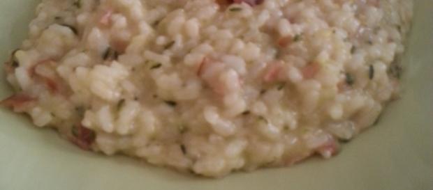 risotto alla birra e mortadella. risotto alla birra e mortadella.