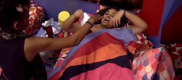 Rízia bebe demais em festa e ataca Faustão (Reprodução/Gshow) Rízia bebe demais em festa e ataca Faustão (Reprodução/Gshow)