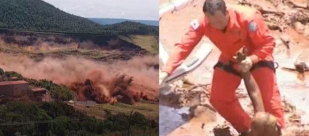 Tragédia em Brumadinho. (Reprodução TV Globo/RecordTV) Tragédia em Brumadinho. (Reprodução TV Globo/RecordTV)