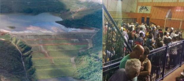 Barragem de Barão de Cocais e população evacuada (Foto divulgação Vale/Arquivo pessoal) Barragem de Barão de Cocais e população evacuada (Foto divulgação Vale/Arquivo pessoal)