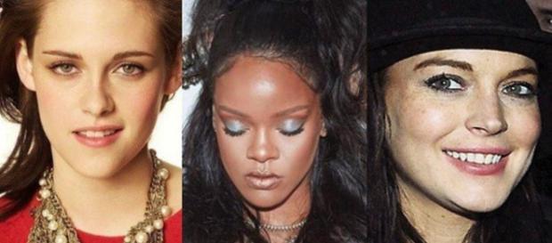 Kristen Stewart, Rihanna e Lindsay Lohan (Reprodução/Gente IG) Kristen Stewart, Rihanna e Lindsay Lohan (Reprodução/Gente IG)
