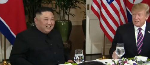 Donald Trump, Kim Jong Un share dinner in Vietnam during 2nd summit. [Image source/Global News YouTube video]