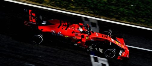 La Ferrari di Sebastian Vettel, miglior tempo nell'ultima giornata di test a Barcellona