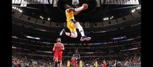 LeBron James helped lead the Lakers to a comeback win in Chicago on March 12. [Image via Bleacher Report/YouTube]