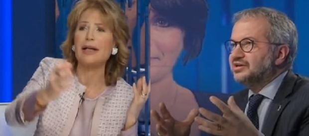 Lilly Gruber - Borghi scontro in diretta tv Lilly Gruber - Borghi scontro in diretta tv