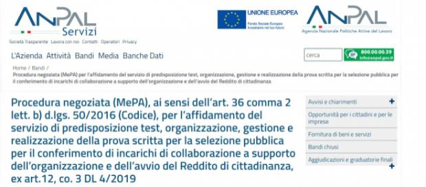 Pagina del bando sul sito dell'ANPAL Pagina del bando sul sito dell'ANPAL