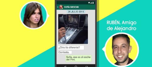 Los mensajes de Sofía a Alejandro, al descubierto en 'Sálvame'. / Telecinco Los mensajes de Sofía a Alejandro, al descubierto en 'Sálvame'. / Telecinco