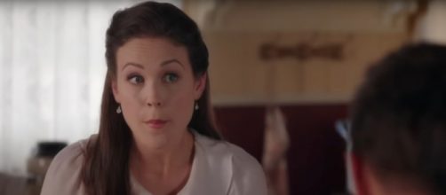 The cast (Erin Krakow pictured) and crew of When Calls the Heart take a 'creative hiatus' and promise a return.[Image source-TVPromos-YouTube]