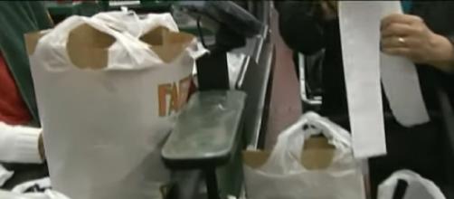 Hoboken's ban on plastic bags goes into effect. [Image source/CBS New York YouTube video]