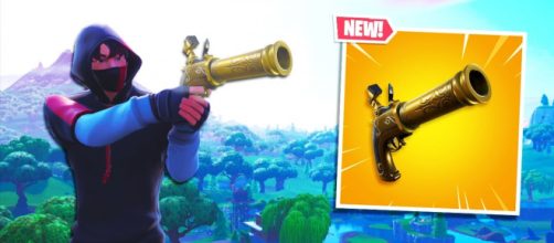 Fortnite's latest patch introduces the Flint-knock weapon. [image credits: GhostNinja/YouTube screenshot]