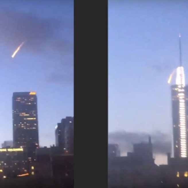 What looked like a fireball was merely a stunt launched by Red Bull. [Image Hub-LA/YouTube]