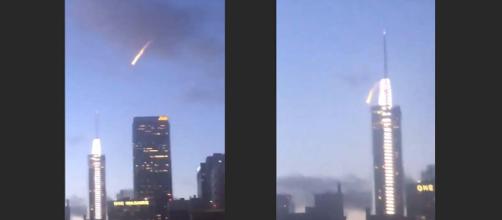 What looked like a fireball was merely a stunt launched by Red Bull. [Image Hub-LA/YouTube]