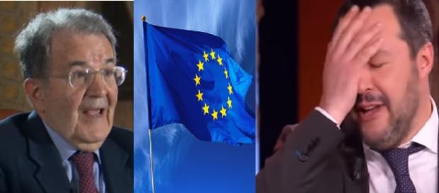 Romando Prodi invita ad esporre la bandiera dell'Europa, Salvini non è d'accordo Romando Prodi invita ad esporre la bandiera dell'Europa, Salvini non è d'accordo